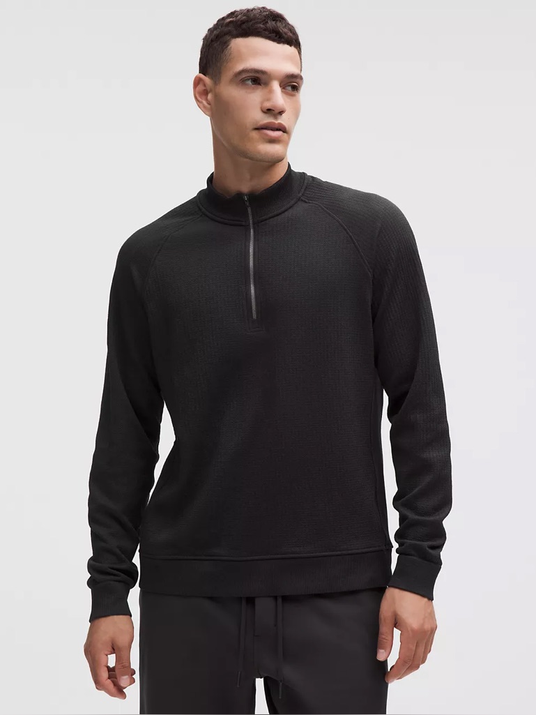 Lululemon Engineered Warmth Merino Wool Half Zip Black Size Medium